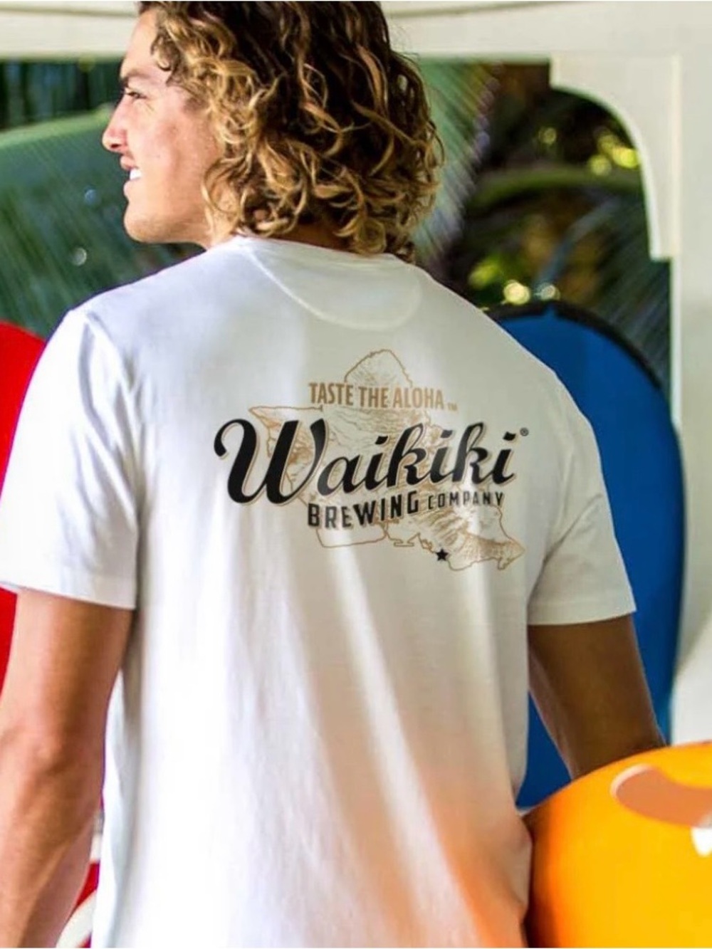 Waikiki Brewing Company Hawaii Crazy Shirts Pima Cotton T Shirt White